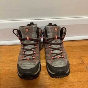Merrell Gray and Red Hiking Boots